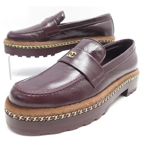 chanel platform loafers|chanel burgundy loafers.